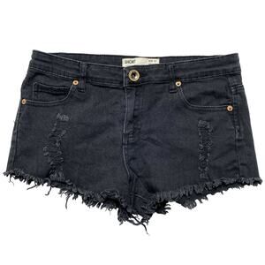 COTTON ON Black Cutoff Denim Short Shorts Size US 6 (EUR 38) Womens Midrise